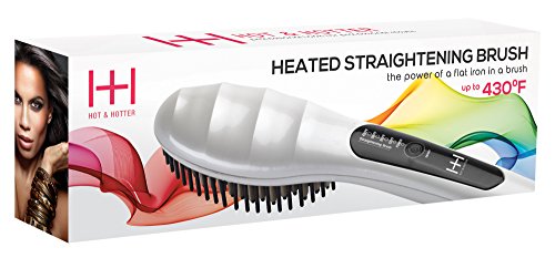 Hot &Hotter heated straightening brush with ceramic tourmaline bristles