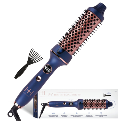 Hot & Hotter Tourmaline Ceramic Digital Hot Styling Brush with tourmaline barrel and digital heat settings