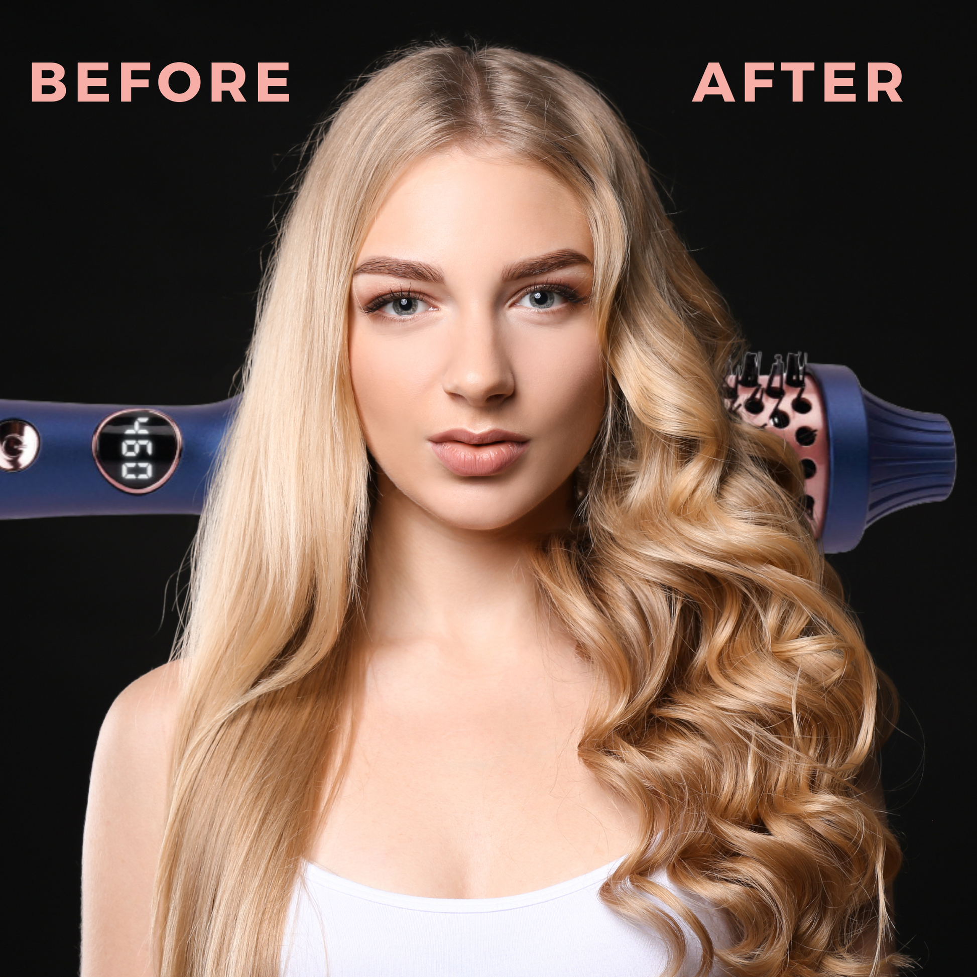 Hot & Hotter Tourmaline Ceramic Digital Hot Styling Brush with tourmaline barrel and digital heat settings