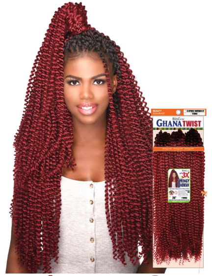Realistic 3X Ghana Springy Bohemian 24-inch long curly braiding hair