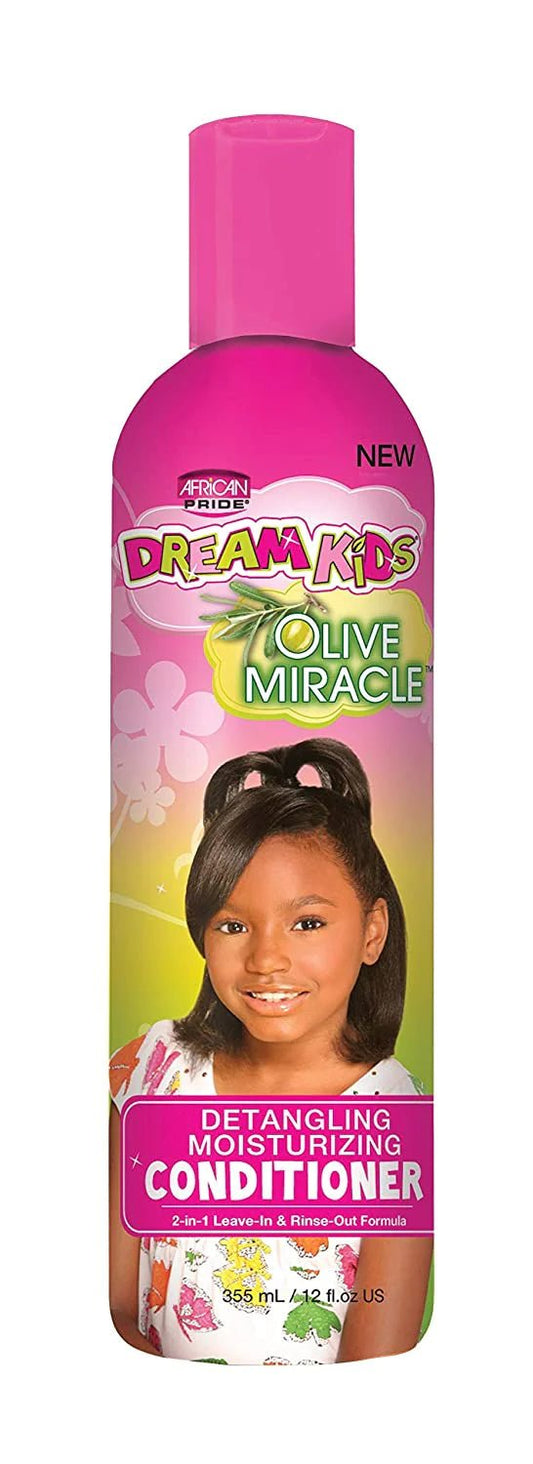 African Pride Dream Kids Olive Miracle Instant Moisturizing Conditioner 12 oz for kids' textured hair