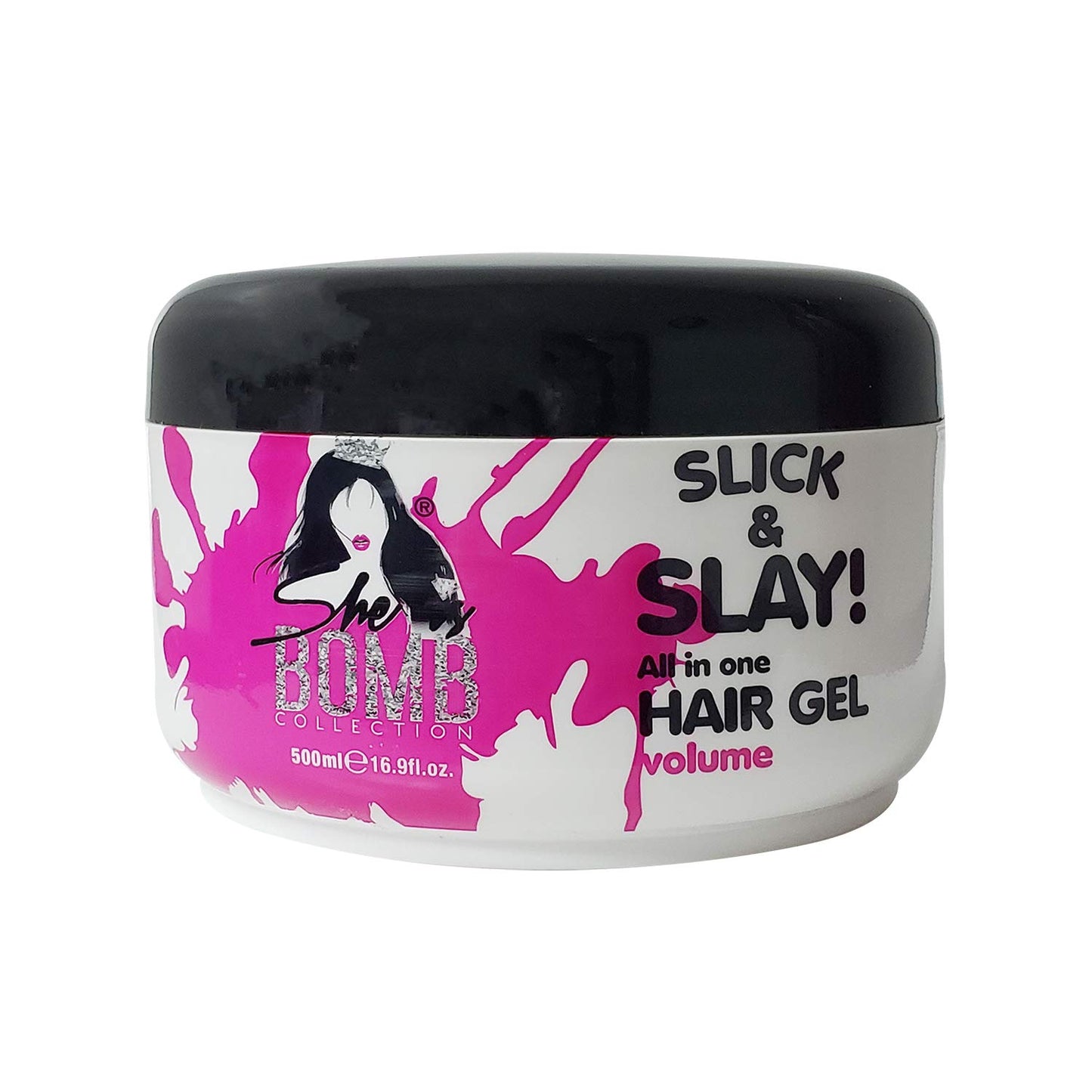 She Is Bomb Hair Gel-Slick & Slay 16.9 oz styling gel for sleek hairstyles, smooth finishes, and long-lasting hold