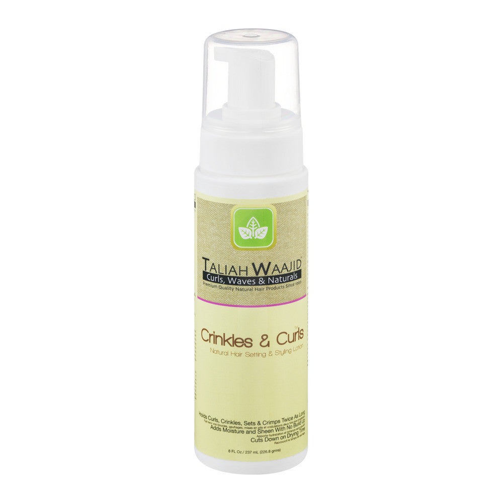 Taliah Waajid Crinkles & Curls 8oz setting lotion for twist-outs, roller sets, and natural curls