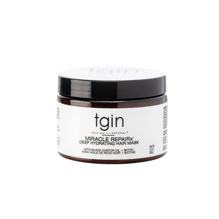 gin Miracle RepaiRx Deep Hydrating Hair Mask jar with biotin and black castor oil