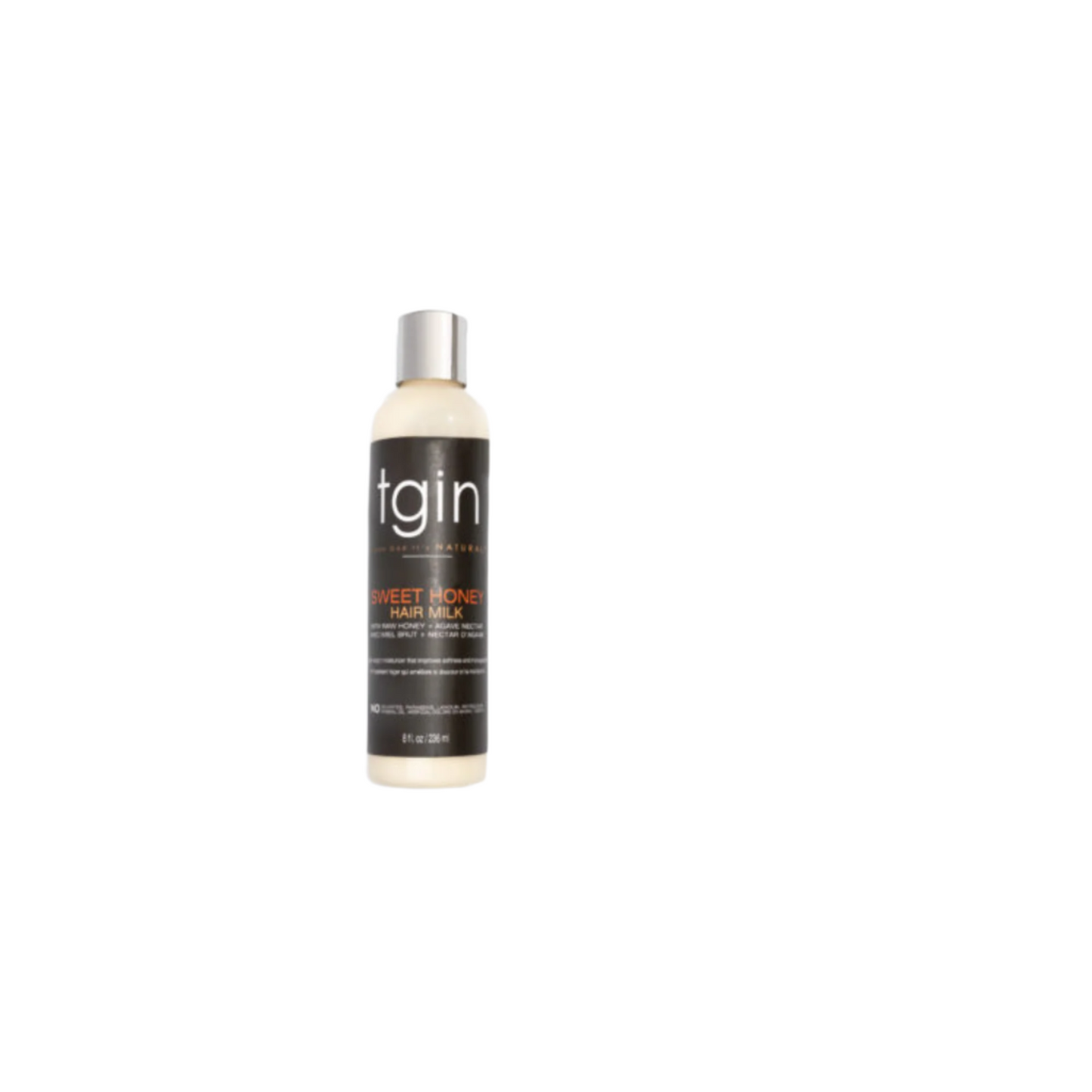 TGIN Sweet Honey Hair Milk – A lightweight daily moisturizer with raw honey and agave nectar to hydrate, soften, and enhance shine without buildup.