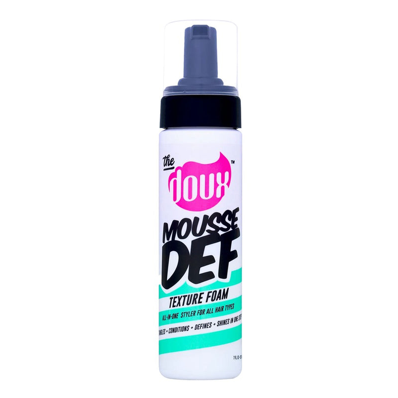 The Doux Mousse Def Texture Foam 7 oz for curl definition and frizz control