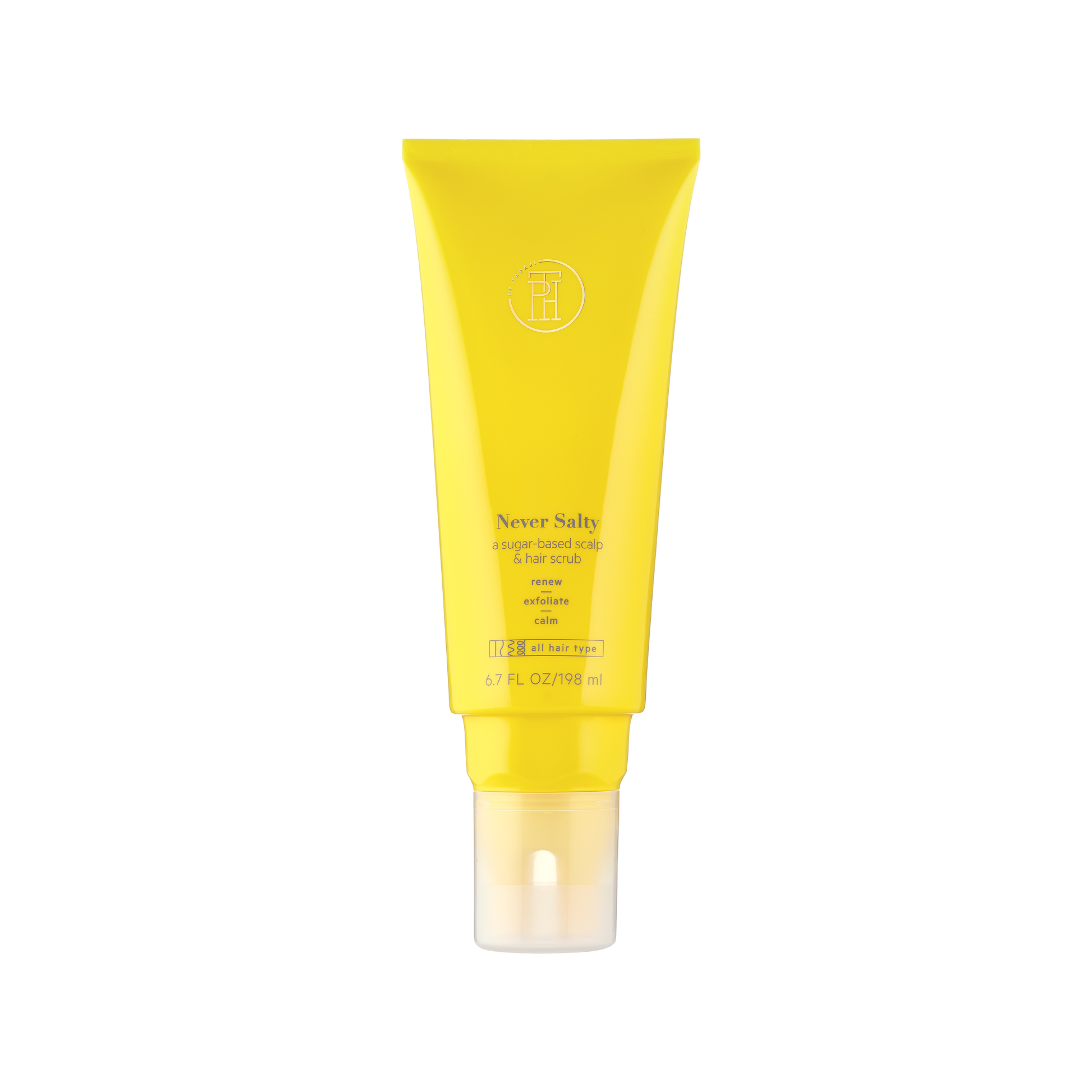 TPH by Taraji Never Salty Scalp Scrub – A sugar-based scalp exfoliator infused with apple cider vinegar and peppermint oil to cleanse, detoxify, and refresh the scalp.