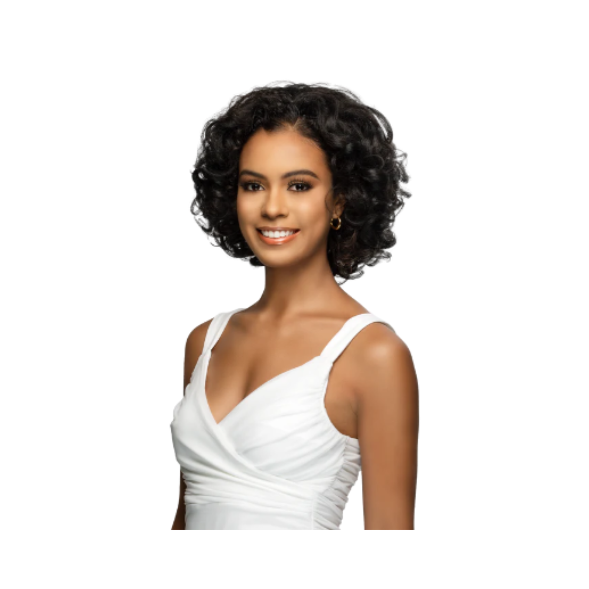 Vivica A. Fox Wig Collection HW-113 12 inch body curl 3-in-1 half wig with drawstring cap and headband